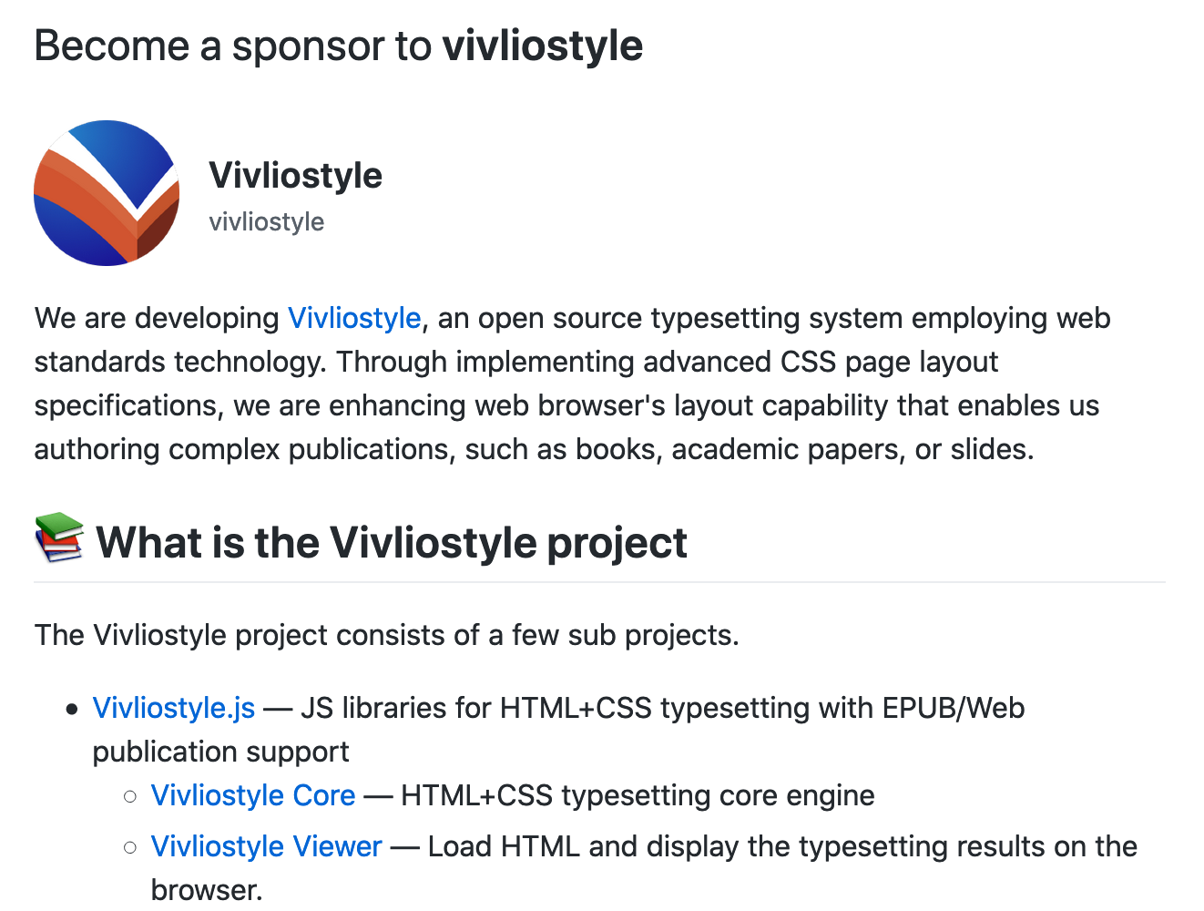 Become a sponsor to Vivliostyle